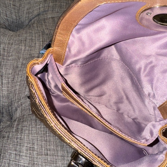 Coach Madison Small Signature Embossed Gold Metallic Leather Shoulder Bag - Picture 11 of 17